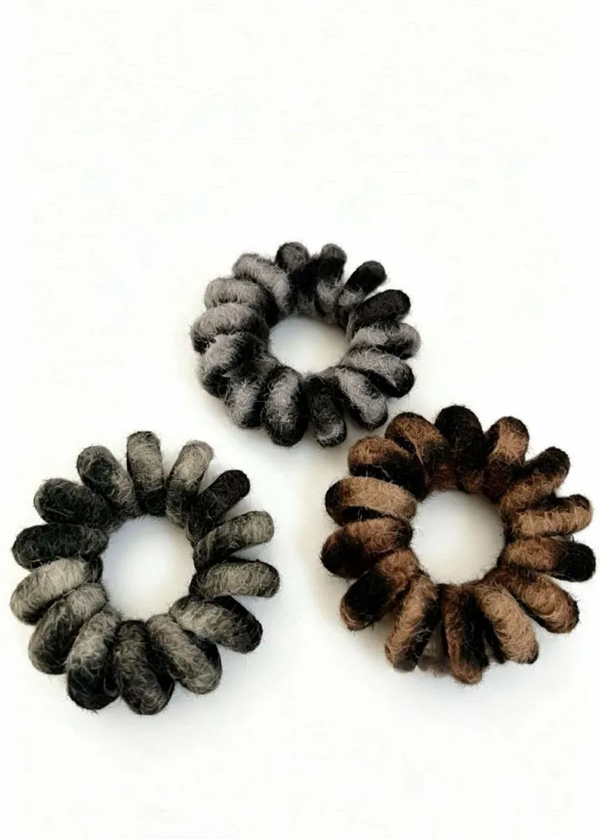 Leopard Print Fleece Telephone Wire Hair Scrunchies