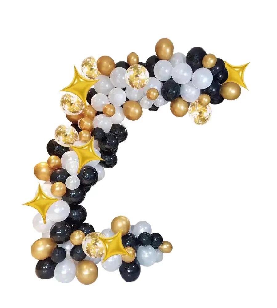 Balloon Arch Kit for Party Decor (100 Pieces) - Black Gold