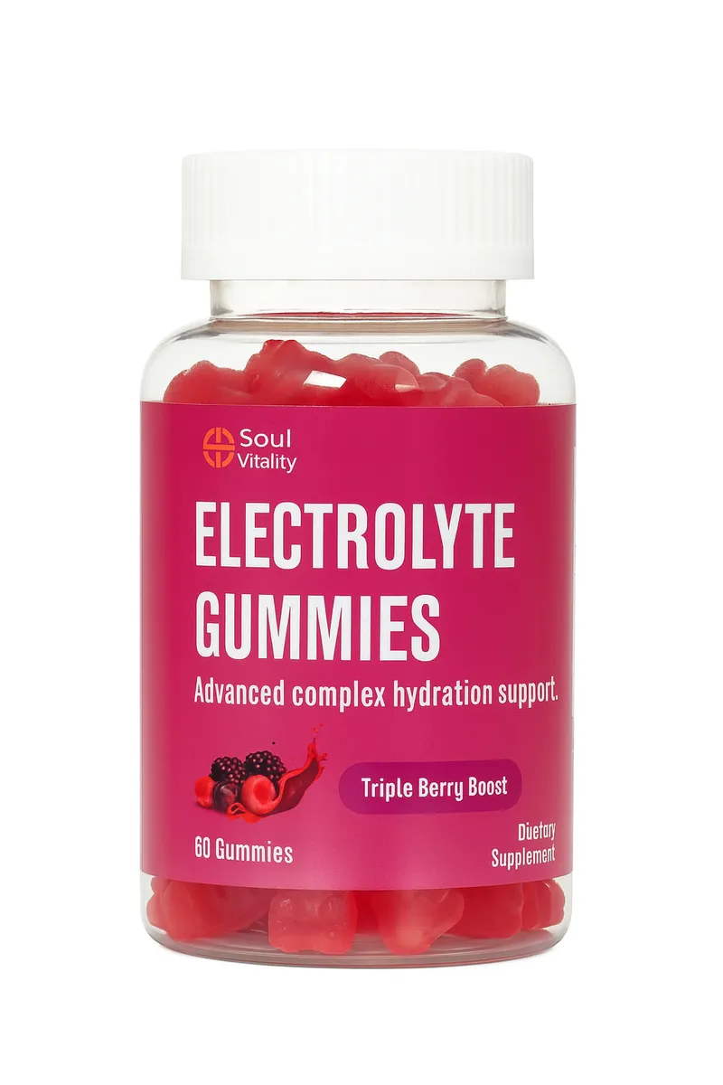 Advanced Hydration Electrolyte Gummies by Soul Vitality- Triple Berry Boost