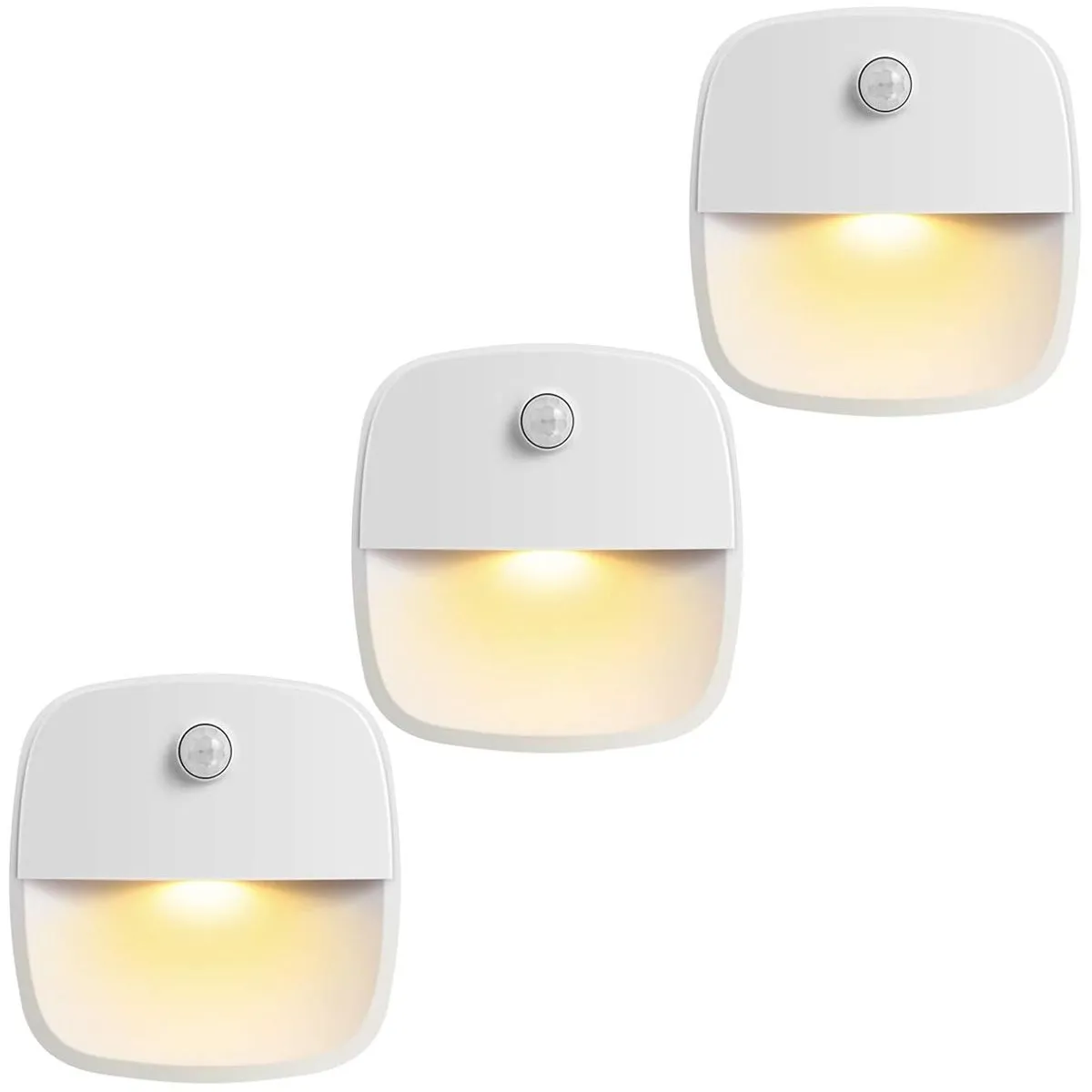 QYNIAL Motion Sensor Night LED Light Battery Powered LED Indoor Lamp 3 Pack