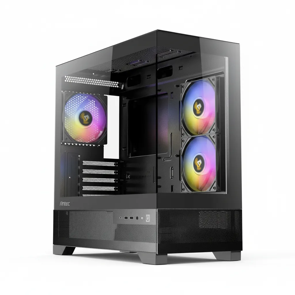 Antec Mini-Tower Gaming Chassis with Type-C Port - Black