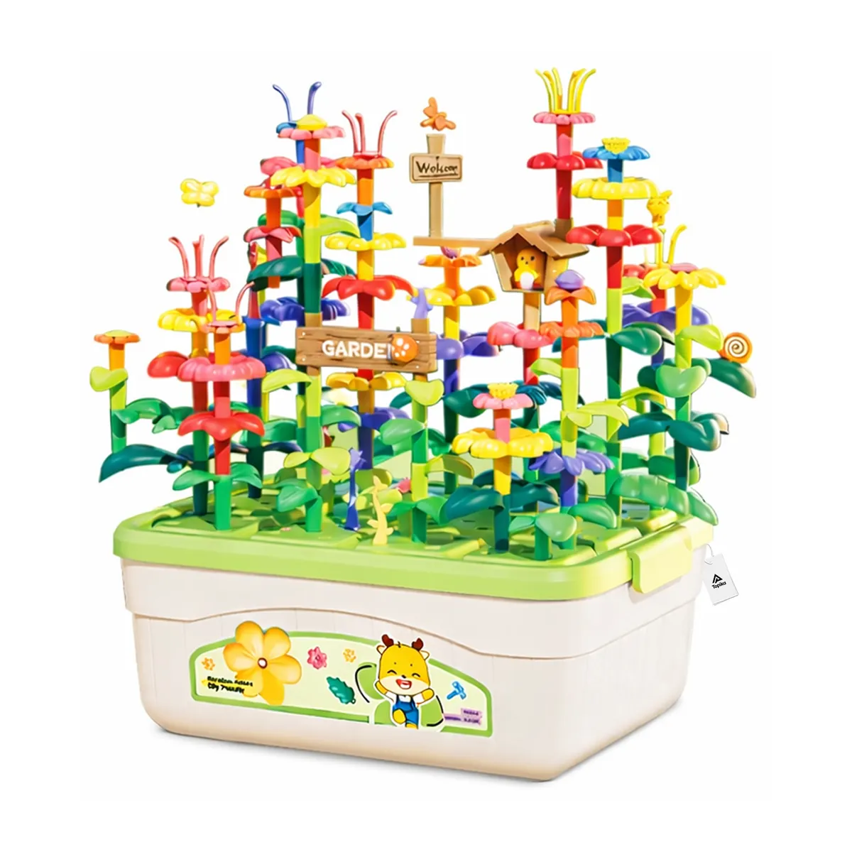 Topika Flower Garden Building Blocks 117pcs Pretend Play Set, STEM Toy