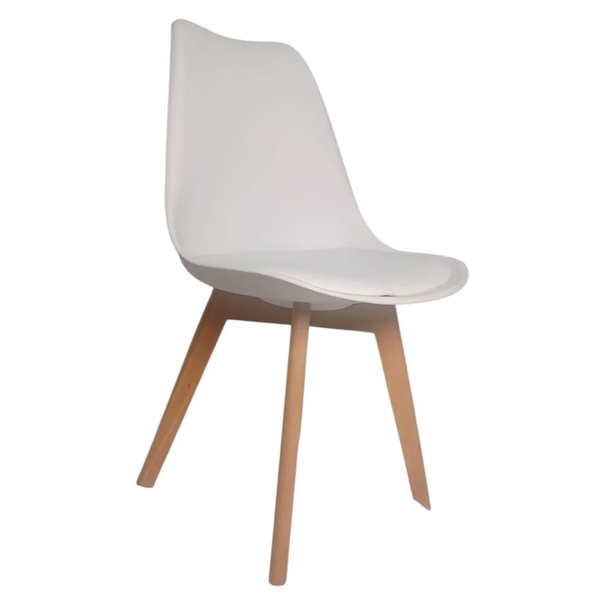 Scandinavian Style Plastic Chair - White - S-A306