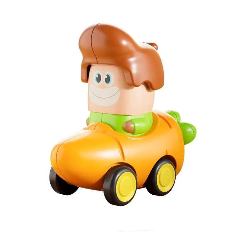 Press to Go Car Toys for Toddlers , Baby Press Go Racing Cars - Orange
