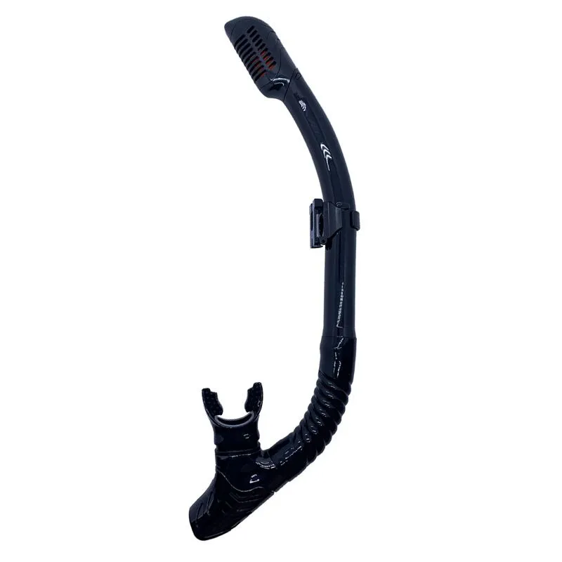42cm Professional Adult Full Dry Snorkel Tube with Silicone Mouthpiece - Black