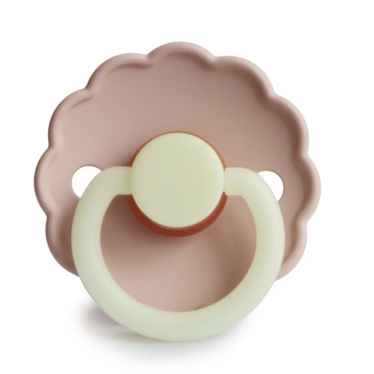 FRIGG 100% Natural Latex Pacifier Daisy Glow in the Dark - Size 2 - Blush Night