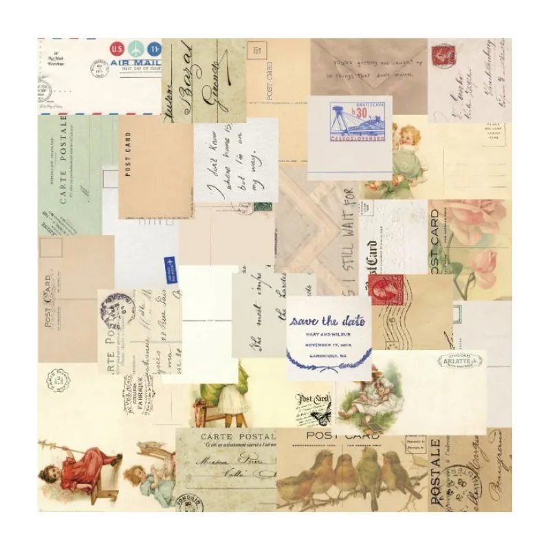 Variety of Small Scrapbooking and Craft Paper (60 Sheets) - Brown