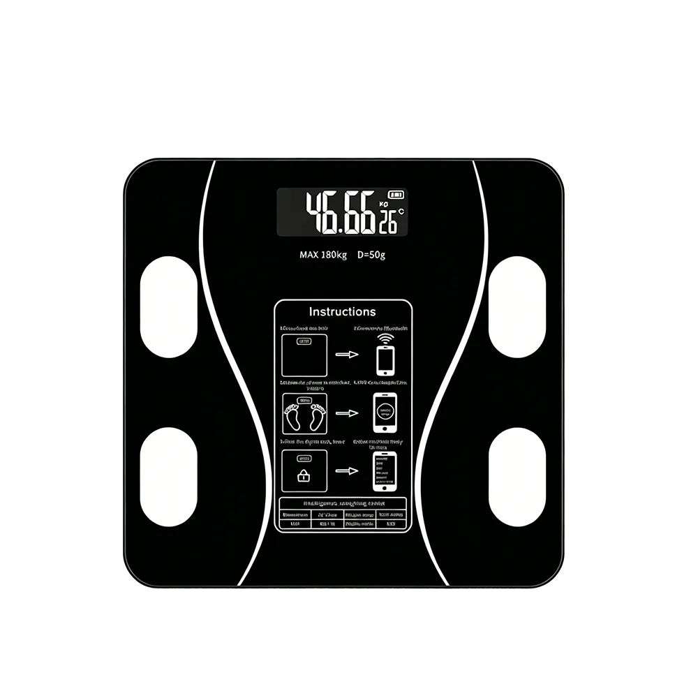 Smart Digital Bluetooth Body Weight Scale With BMI Analysis Function - Black
