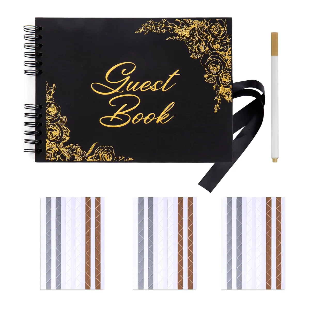 Craft Decor DIY Wedding Sign Book Photo Album - 29cm - Black