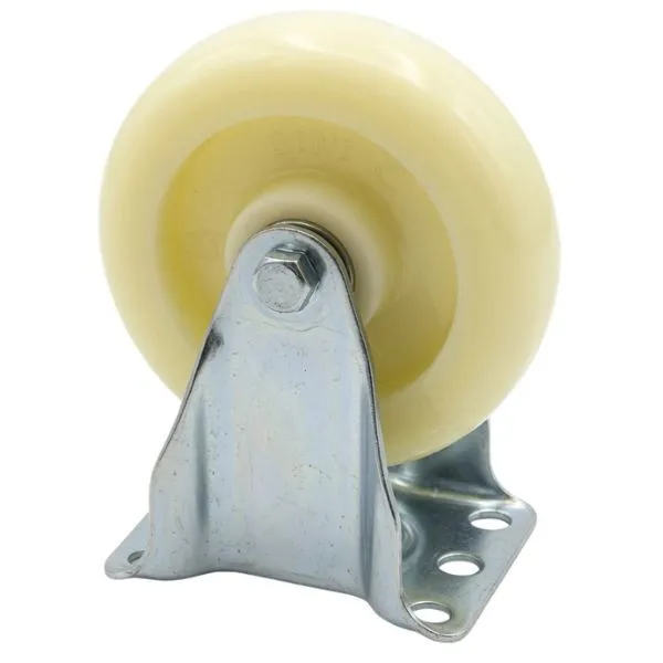 5 Inch White Nylon Fixed Caster Wheel | Rigid Table Wheel