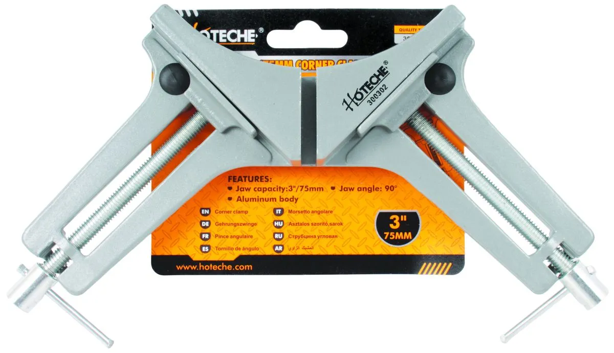 Hoteche Aluminium 75mm Right Angle Corner Clamp