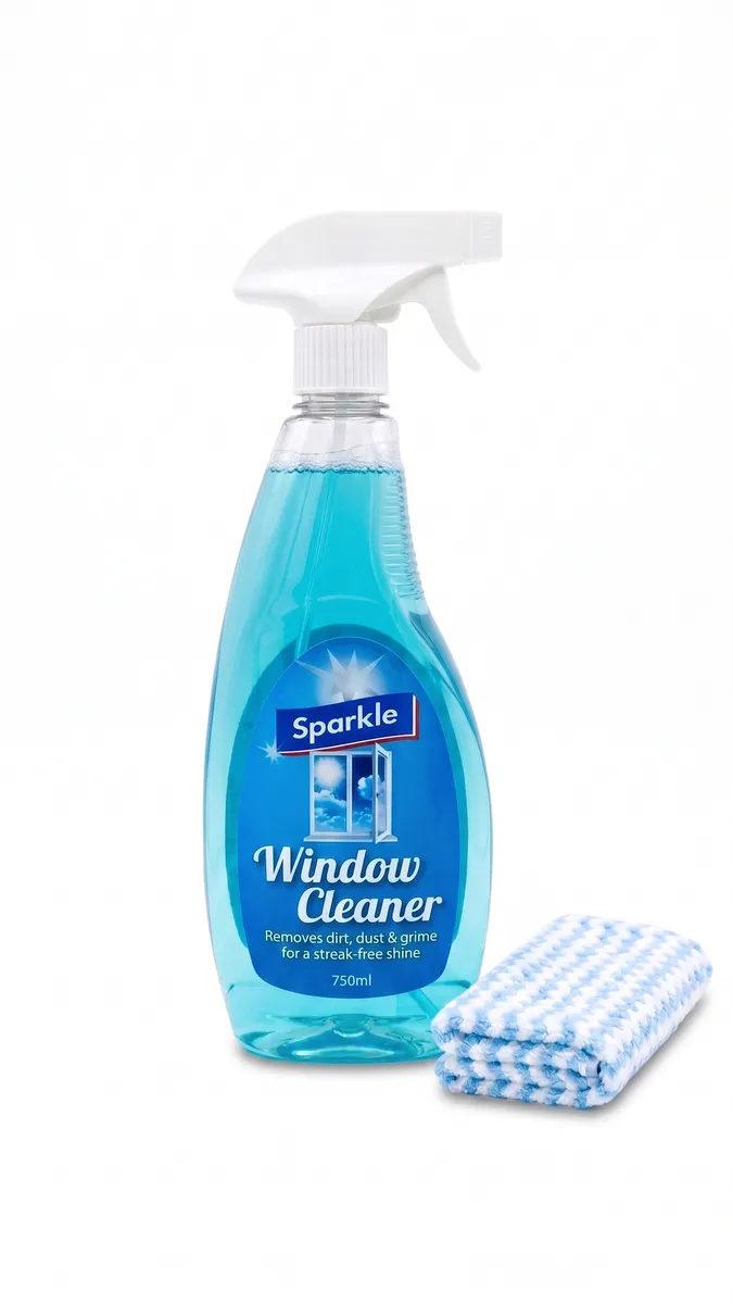 Sparkle Window Cleaner and Cleaning Cloth