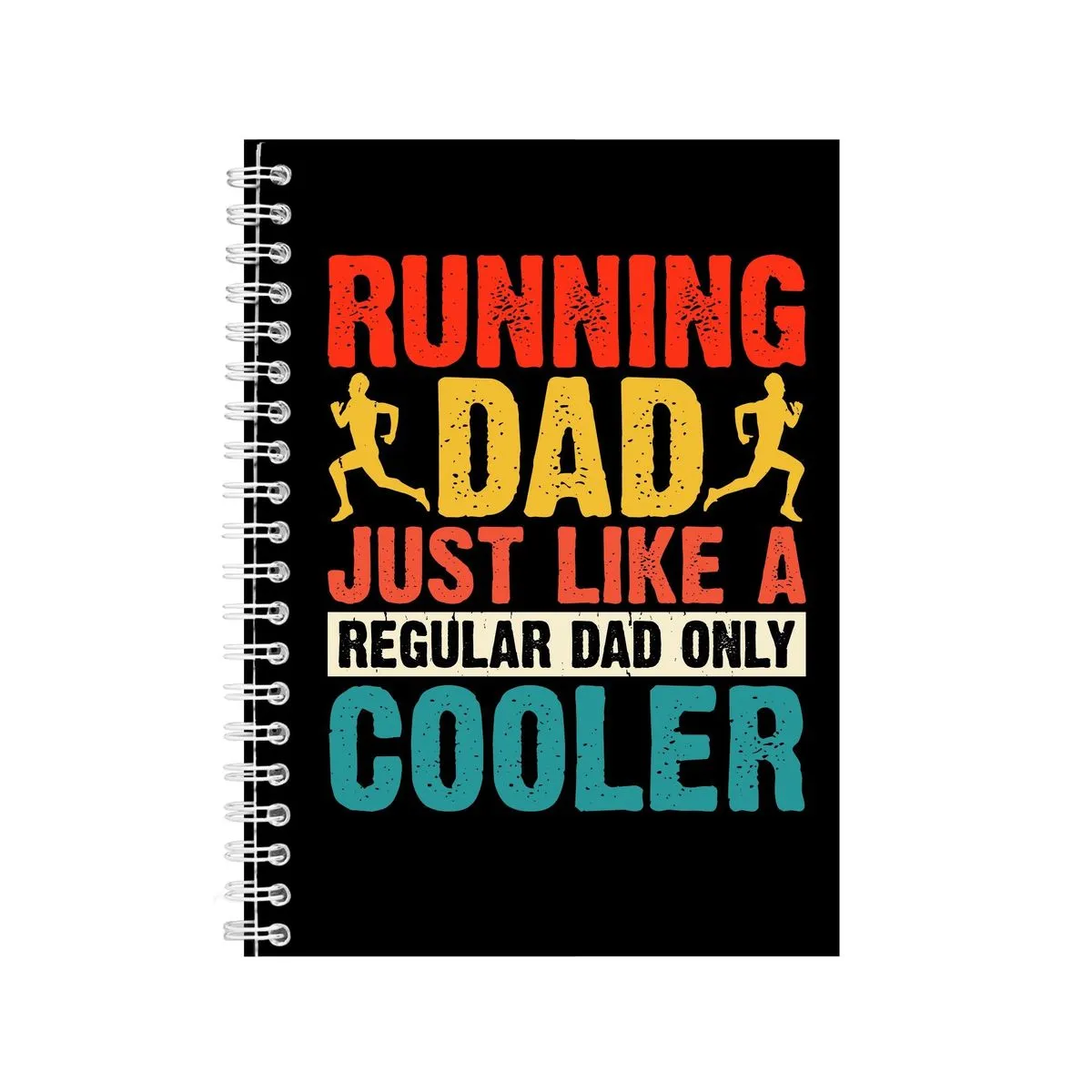Cooler A5 Notebook Spiral and Lined Running Graphic Saying Notepad Gift 176