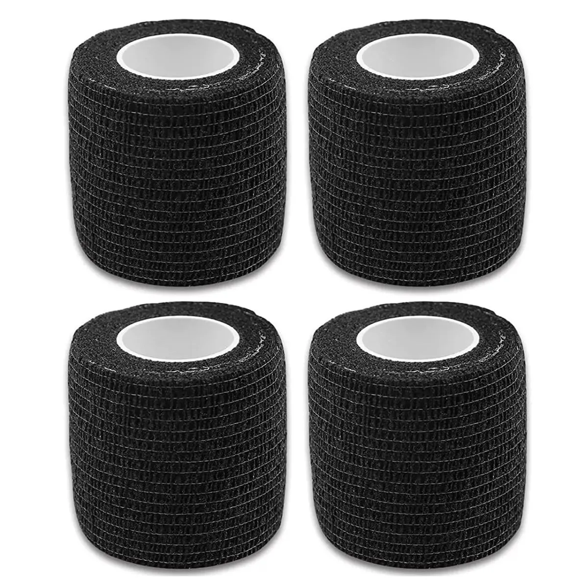4PCs Cohesive Bandages 50mmx45mm Wrist - Black
