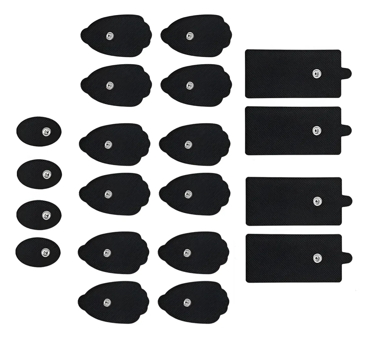 20 Button Electrode Pads in Various Sizes Available in both black and white - Black