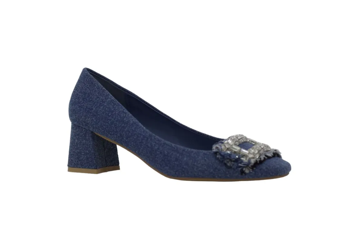 LaMara Paris Wikola Jeans Comfort 5.5cm Heel Court Shoes with Regt Trim