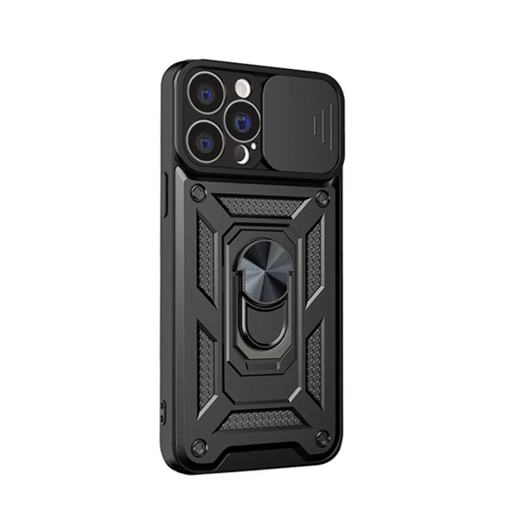 Sliding Camera Protection Shockproof Cover Compatible With iPhone16 Pro Max - Black