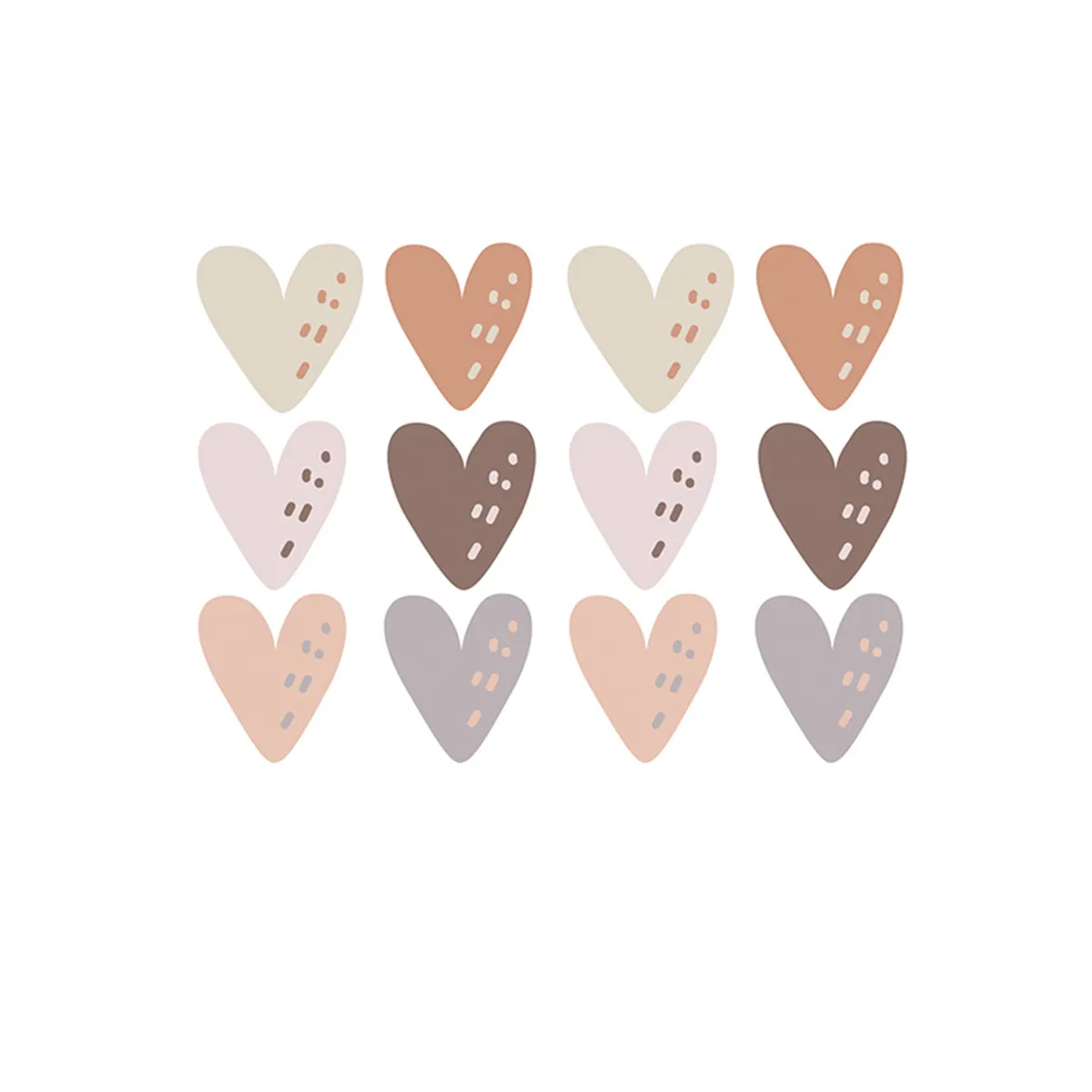Colorful Heart Shape Wall Stickers For Baby Room, Interior Wall Decals - Macaron Heart BR32119