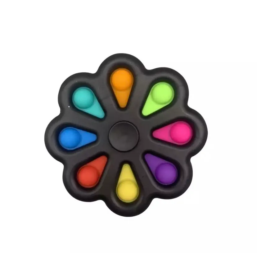 Playful Fidget Spinner Sensory Pop It Toy - 8 Pop Its - Black