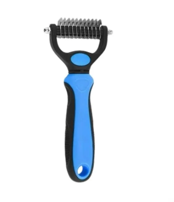 Small Double Sided Pet Comb Knot Remover Grooming Tool - Blue