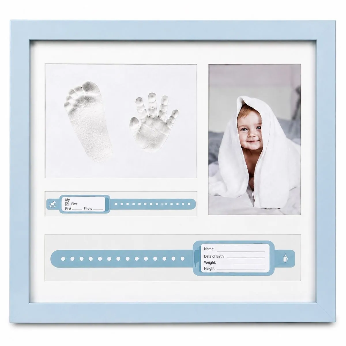 Baby Handprint & Footprint Photo Frame Kit - Blue