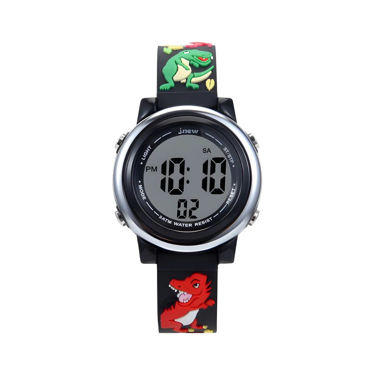 LED Electronic Watch - Children's Cartoon Dinosaur Castle Electronic Watch - Black