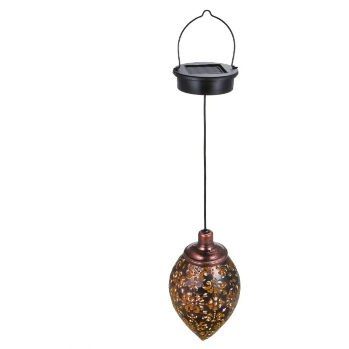 Hanging Solar Lantern LED Metal Garden Light Outdoor