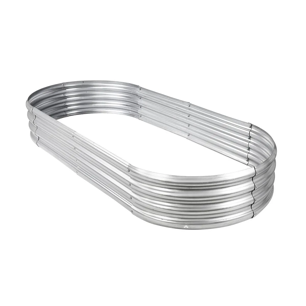 Oval Galvanised Metal Raised Bed Vegetable Planter Box-120x60x30cm