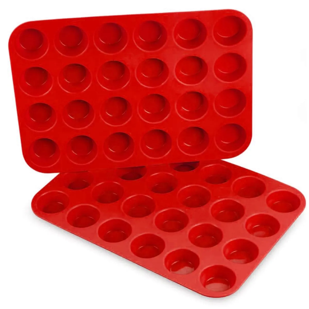 2 Pack Muffin Pan Silicone 24 Cups, Non-stick & BPA Free Baking Cupcake Pan