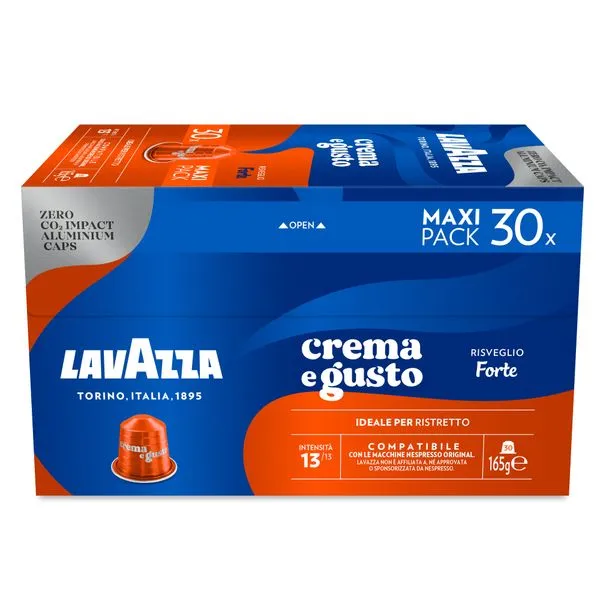 Lavazza Forte for Nespresso - 30 Aluminium Coffee Capsules Maxi Pack