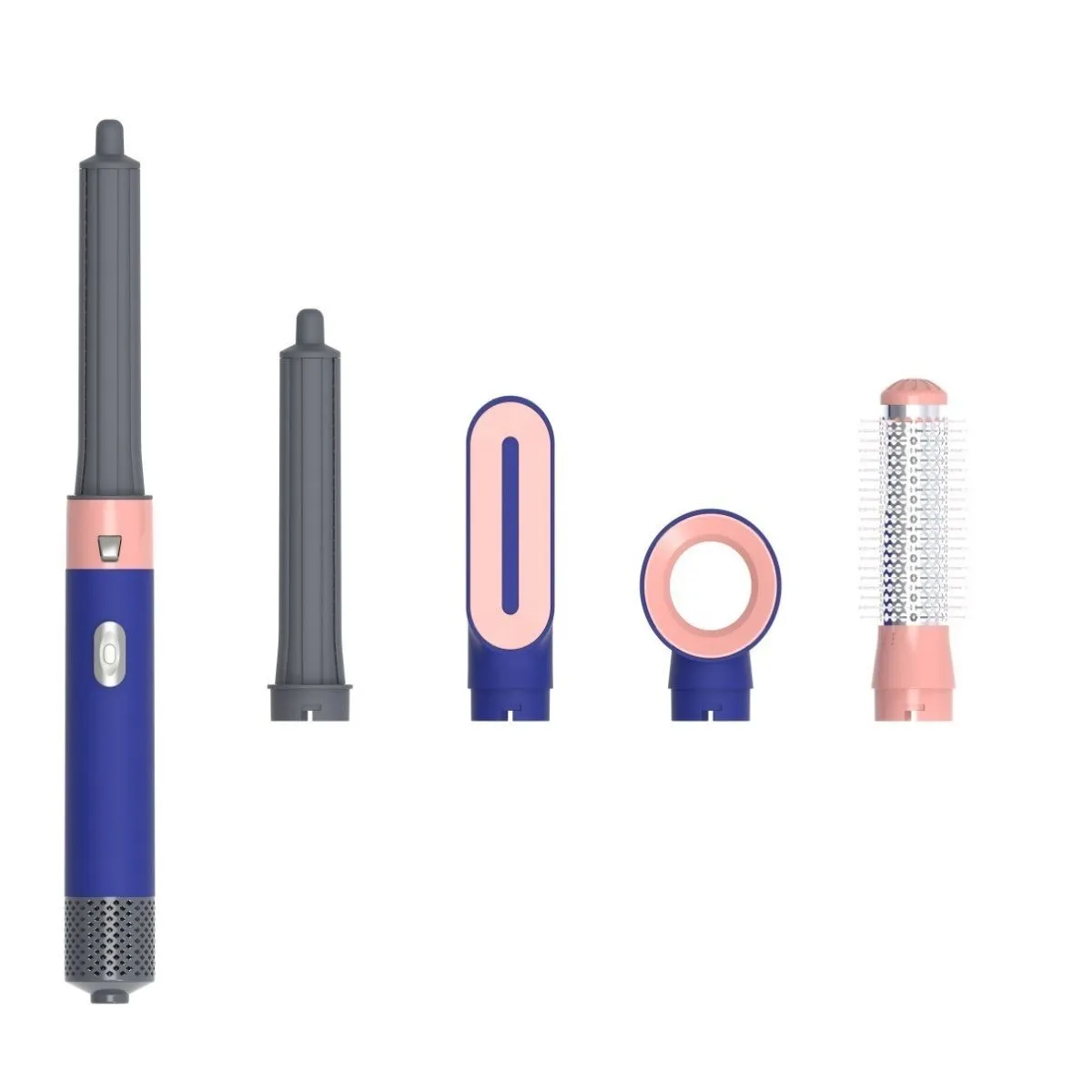 5 In 1 Hair Dryer Brush,Blow Dryer Brush Ionic Hair Dryer,Hot Air Brush - Blue, Grey