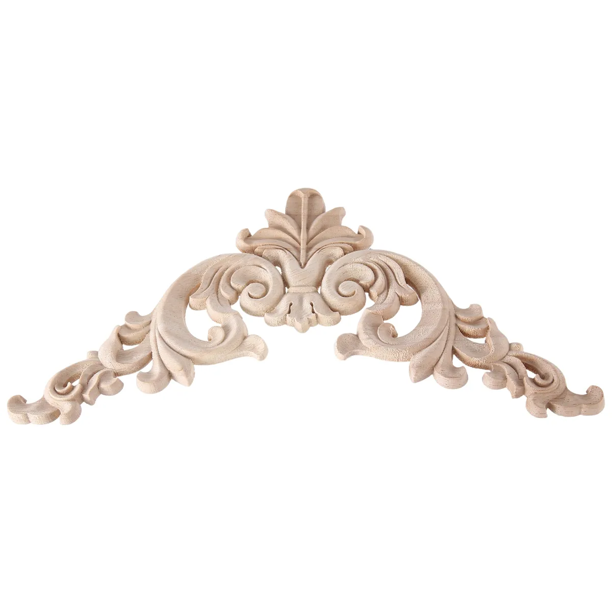 20x20cm Rubber Wood Oak Carved Corner Onlay Applique Cabinet Unpainted