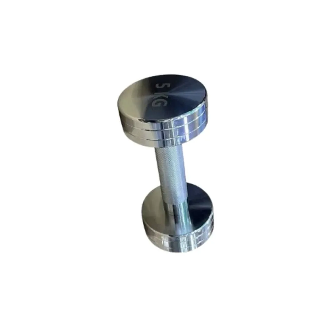 Twin Set 5KG Chrome Fixed Dumbbells with Knurled Steel Handles