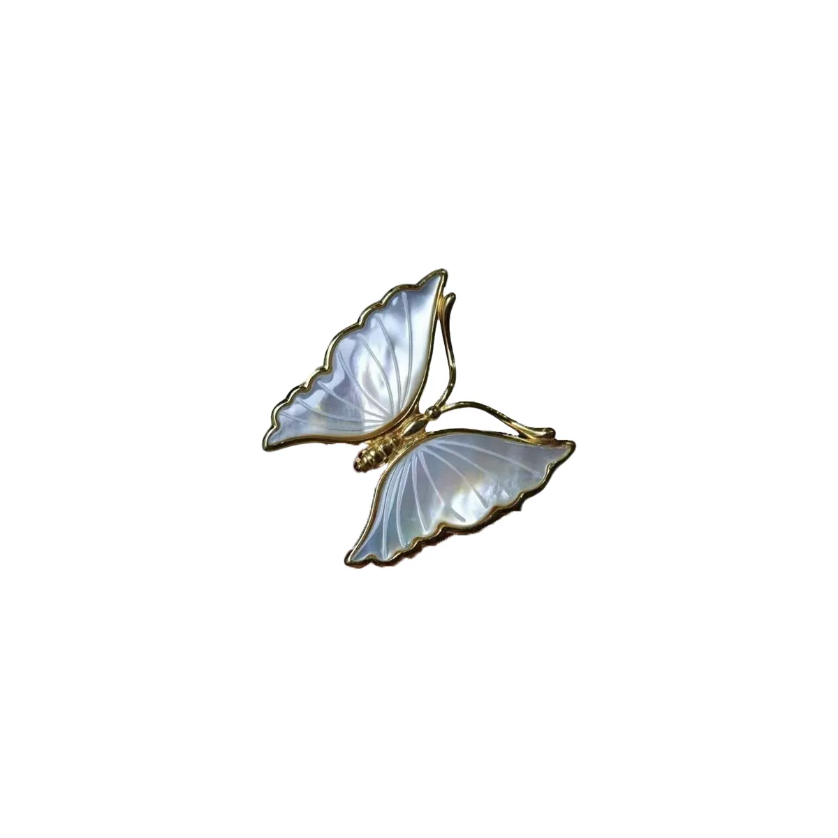 Butterfly Shape Ring White Mother-Of-Pearl Small Butterfly Ring For Women