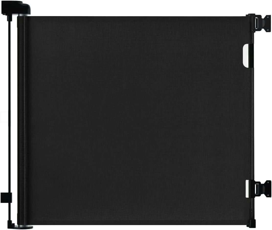 1.4M Retractable Stair Gate for Baby Mesh Baby Gate or Mesh Dog Gate - Black