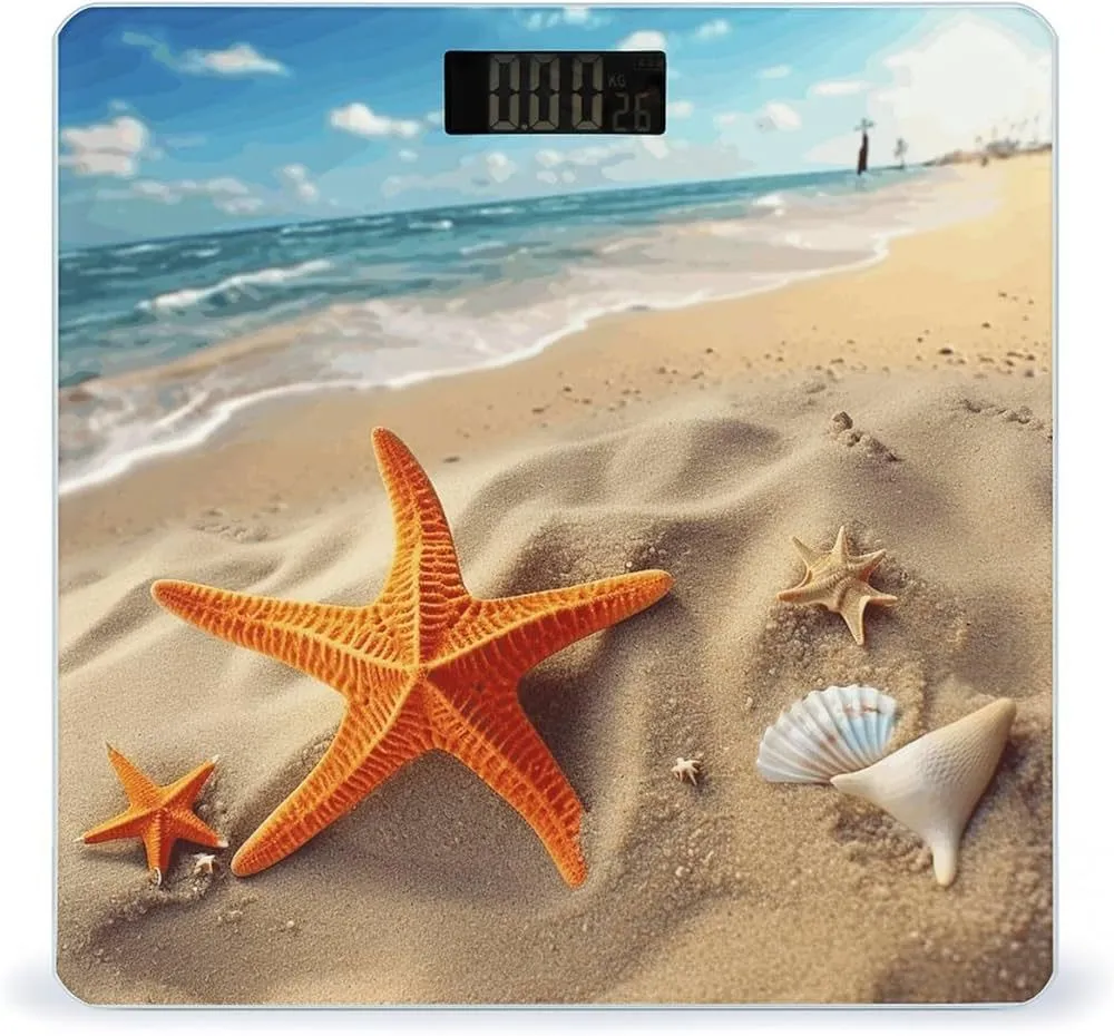 Digital Glass Bathroom Scale With Photographic Print
