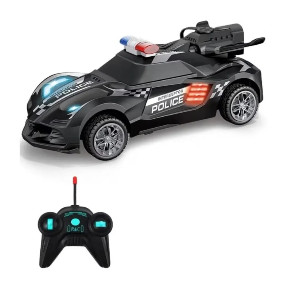 Remote Control Police Car Toy Smoke Effect & LED Lights Fast Rechargeable