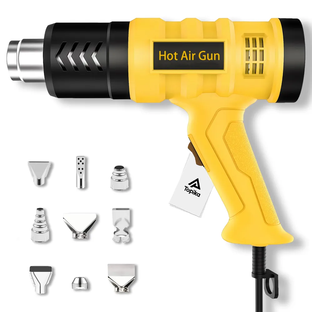 Topika Variable Temp Electric 2000W Hot Air Gun with 9 Piece Nozzles