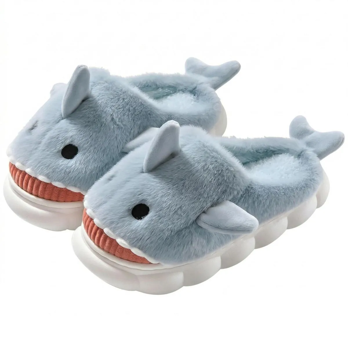 Cute Shark Memory Foam Slippers - Unisex Indoor Plush House Shoes