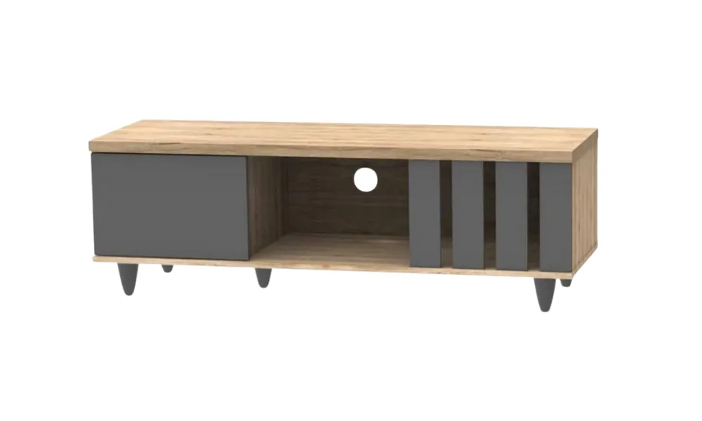 Megafurn Two - Toned Tv Stand 120cm - Grey + Oak