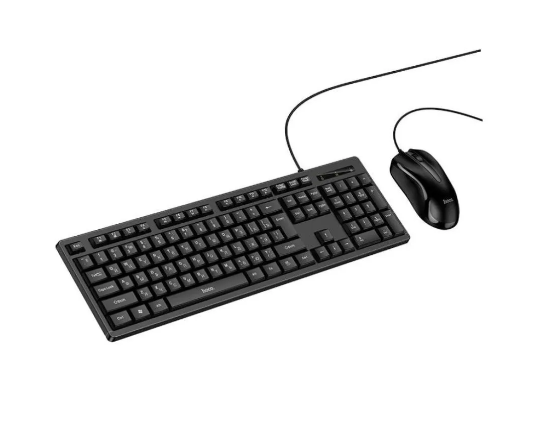 Hoco.DI91 Wired Keyboard and Mouse Combo USB Full-Size 104 Keys Black