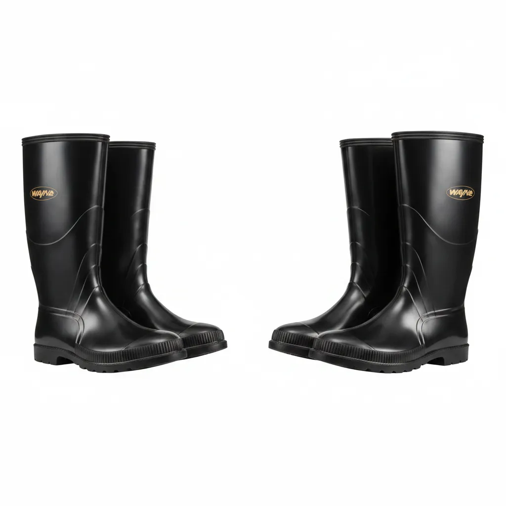 Men's Knee-High Waterproof Rubber Boots - Black - 2 Pack