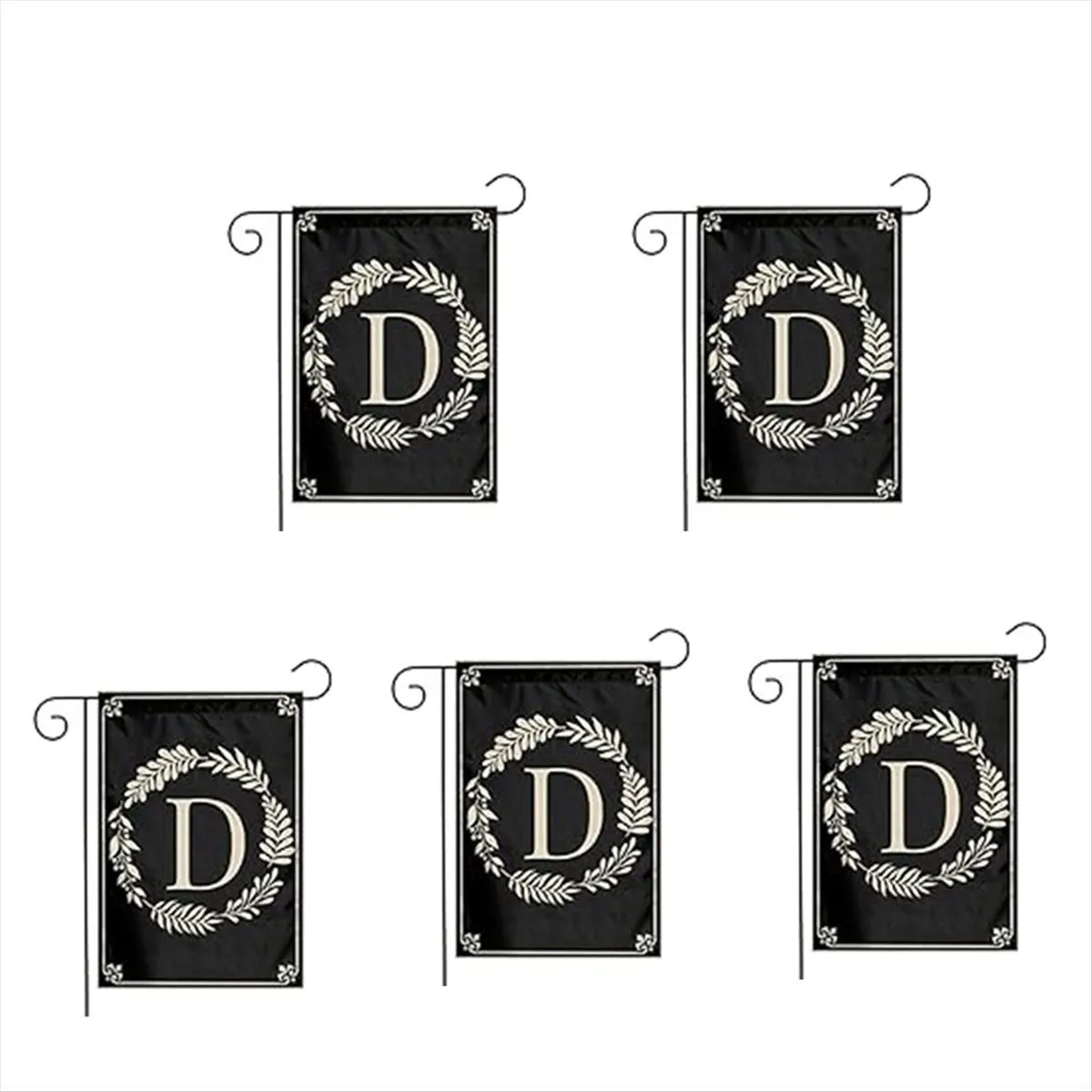 Type D Garden Flag Double Sided Outdoor Wreath Letters
