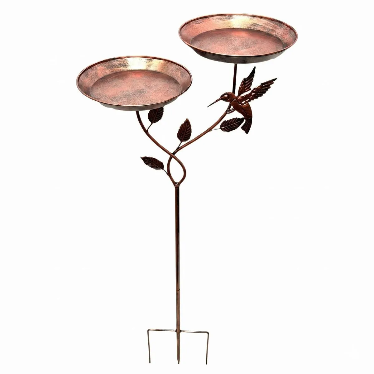 2-in-1 Rustproof Metal Bird Bath & Garden Feeder Station