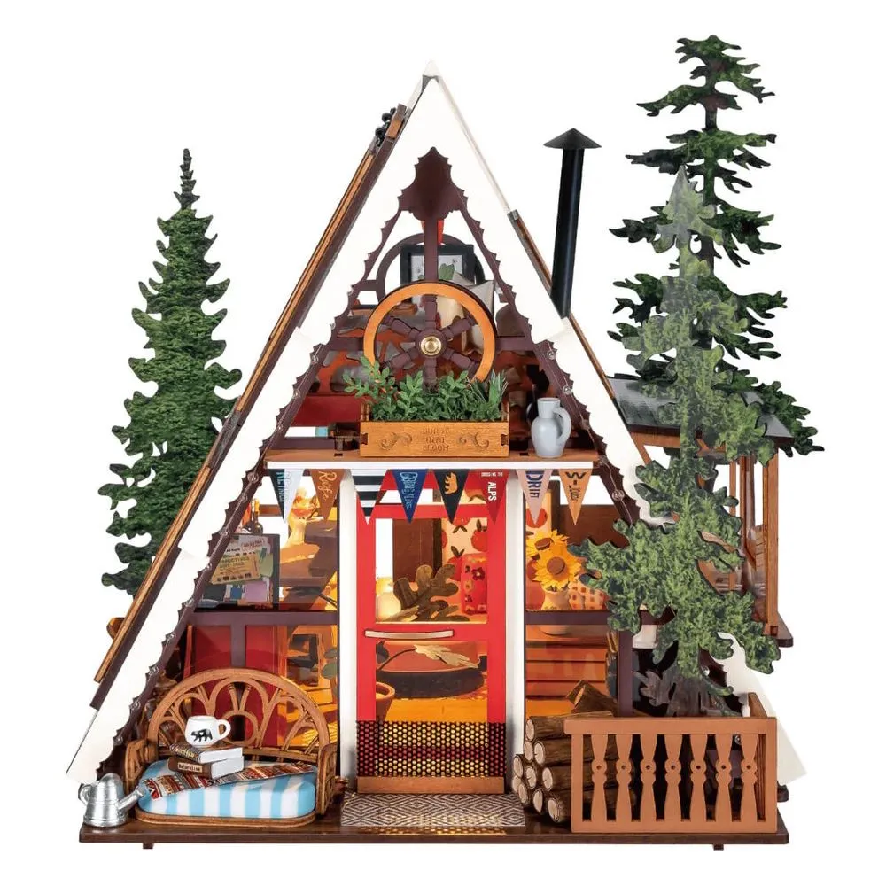 Robotime Rolife A-Frame Cabin DIY Miniature House (336 Pieces)