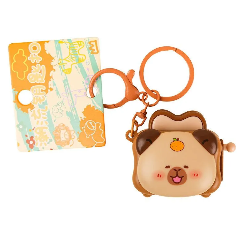 Orange Capibara Toaster Keychain