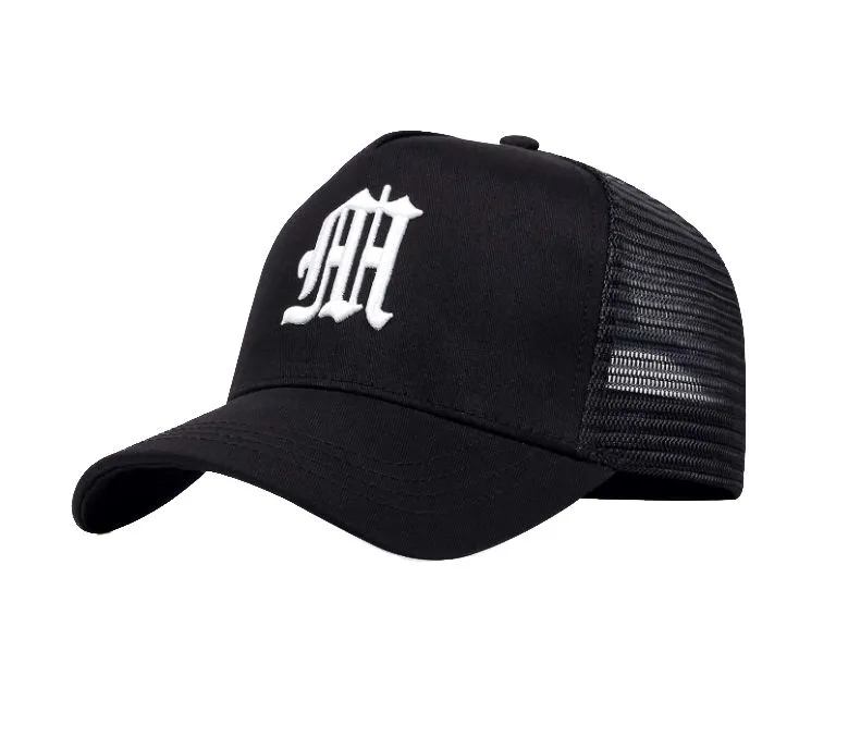 Old English M Letter Embroidered Baseball Cap - Black