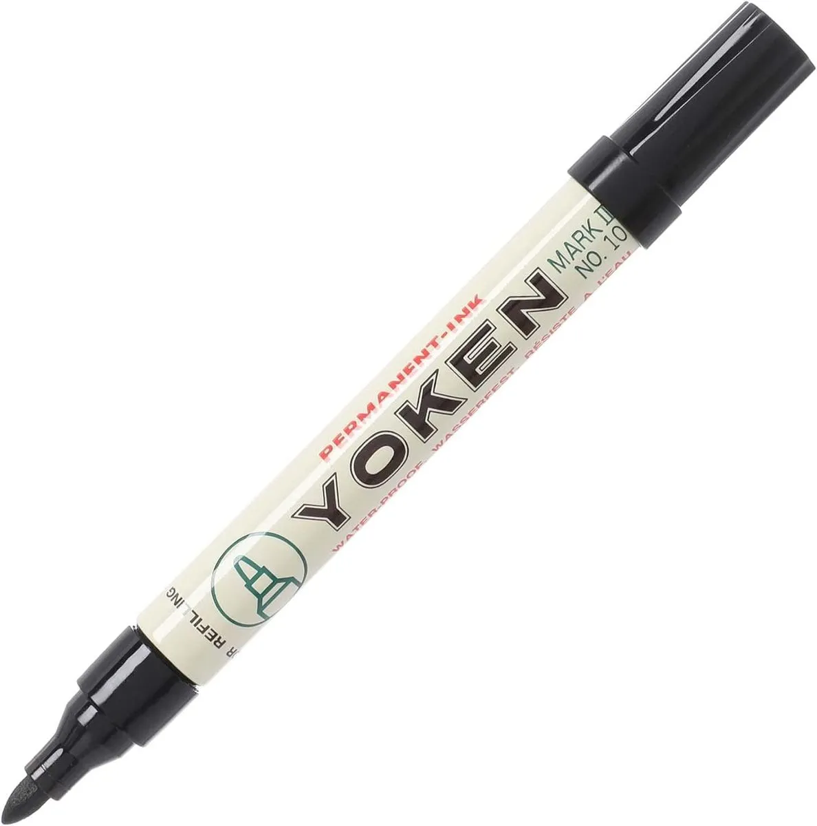 Yoken No 10 Black Permanent Marker Fine x4