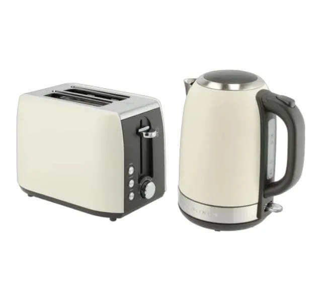 Platinum Cream Breakfast 1.7L Kettle 2000W & Toaster 900W Set Combo