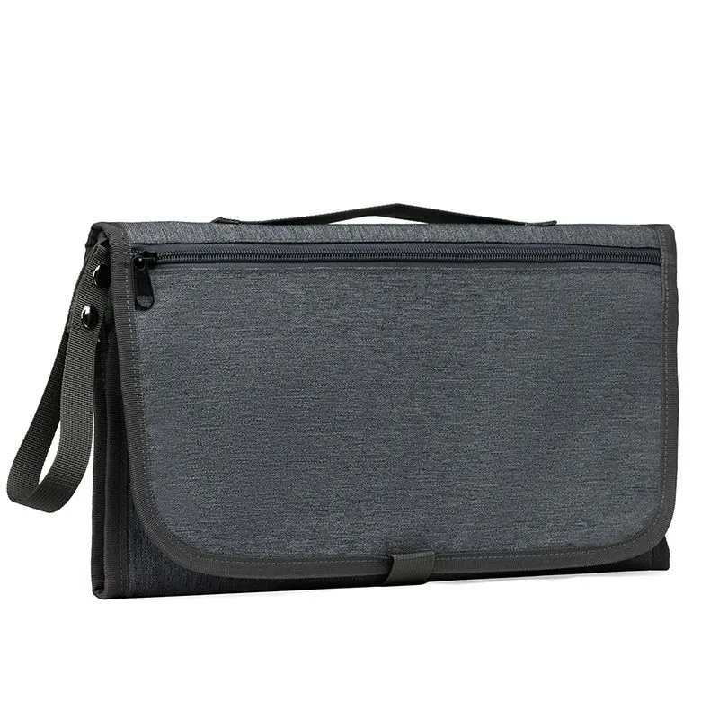 Multifunctional baby changing pad portable diaper storage bag - Dark gray